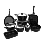 طقم جرانيت توب شيف 14 قطعة -أسود