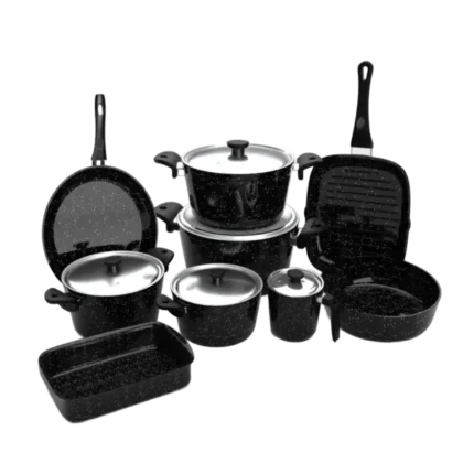 طقم جرانيت توب شيف 14 قطعة -أسود