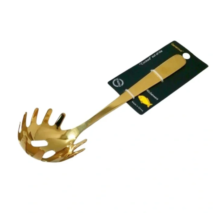 ⁦شيالة مكرونة ذهبي بيد بيضاوي⁩ - الصورة ⁦1⁩