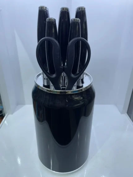 طقم سكاكين مطبخ كانز اسود 7 قطع