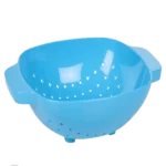 مصفاة مكرونة بلاستيك بيدين أزرق