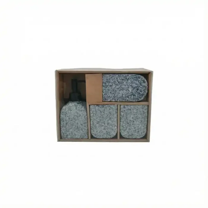 ⁦طقم حمام بولي ريزن جرانيت حرف يو 4 قطع⁩ - الصورة ⁦1⁩