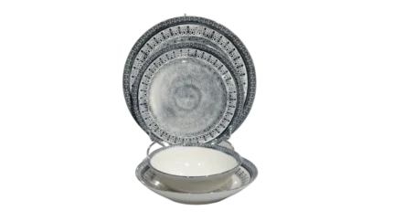 طقم بورسلين جراي 24 قطعة