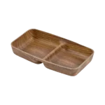 طبق تسالي خشبي مستطيل 2 عين