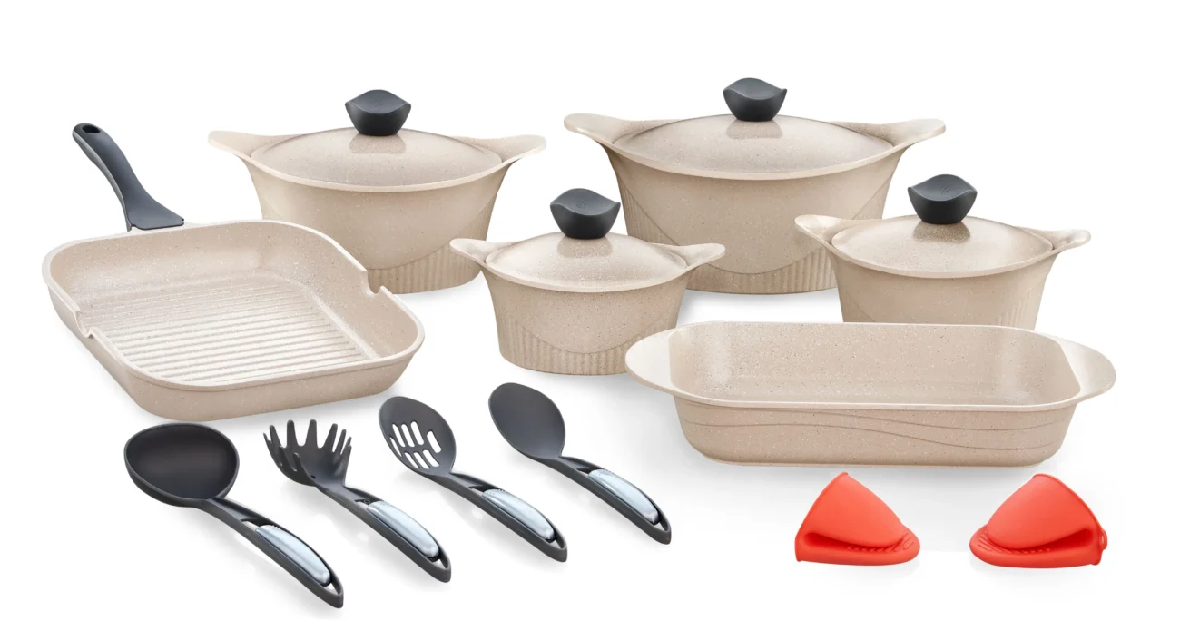 Al Ahram Home Mini Prime Granite set Creamy 16 Pcs