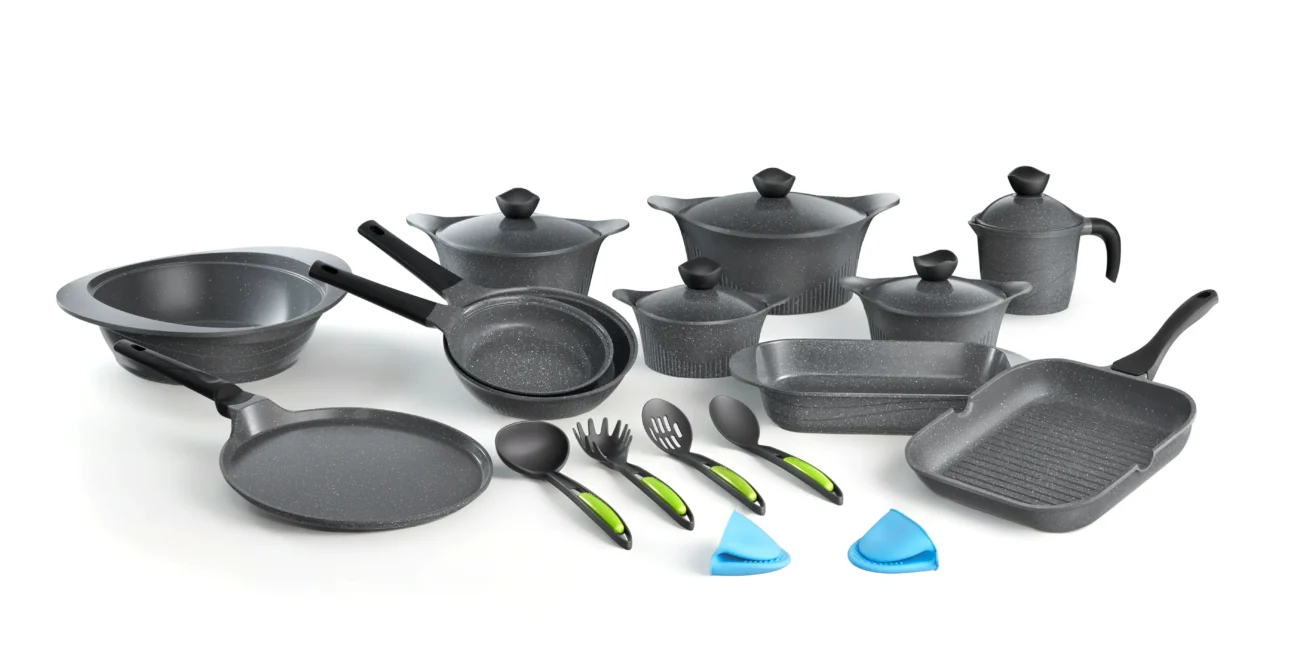 Al Ahram Home Prime Granite set Silver 16 Pcs