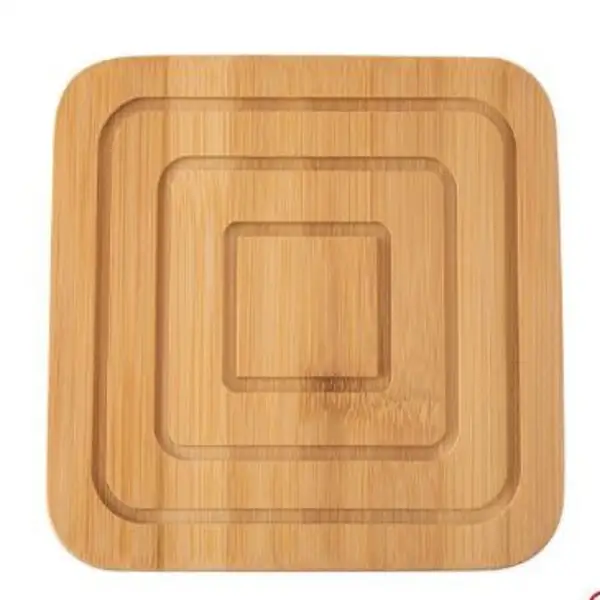 Double-Square-Bamboo-Hot-Plate قاعدة سخن بامبو مربعة دبل - Image 1