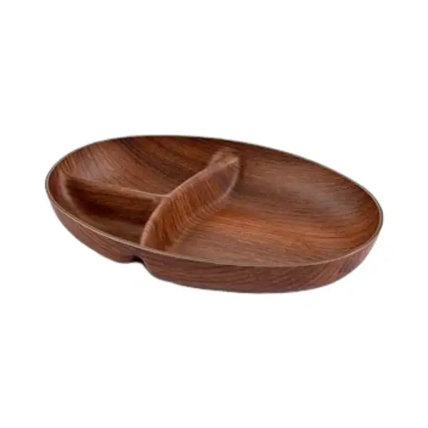 Oval-wooden-tray طبق تسالي خشبي بيضاوي - الصورة 1