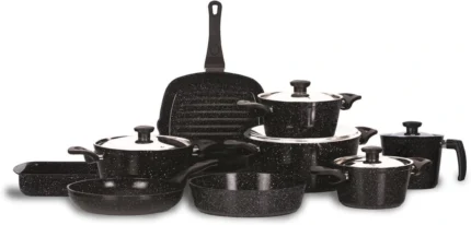 طقم جرانيت توب شيف 14 قطعة -أسود