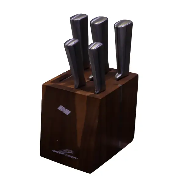 Wooden-Knife-Stand-Set طقم سكينه ستاند خشب - الصورة 1
