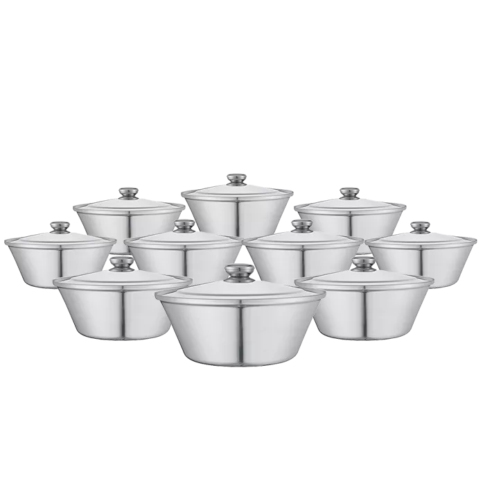 Egyptian Pot set Classic 20 pcs Mirror finish Al Ahram Cookware