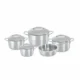 signature style stainless steel pot set 9pcs pan